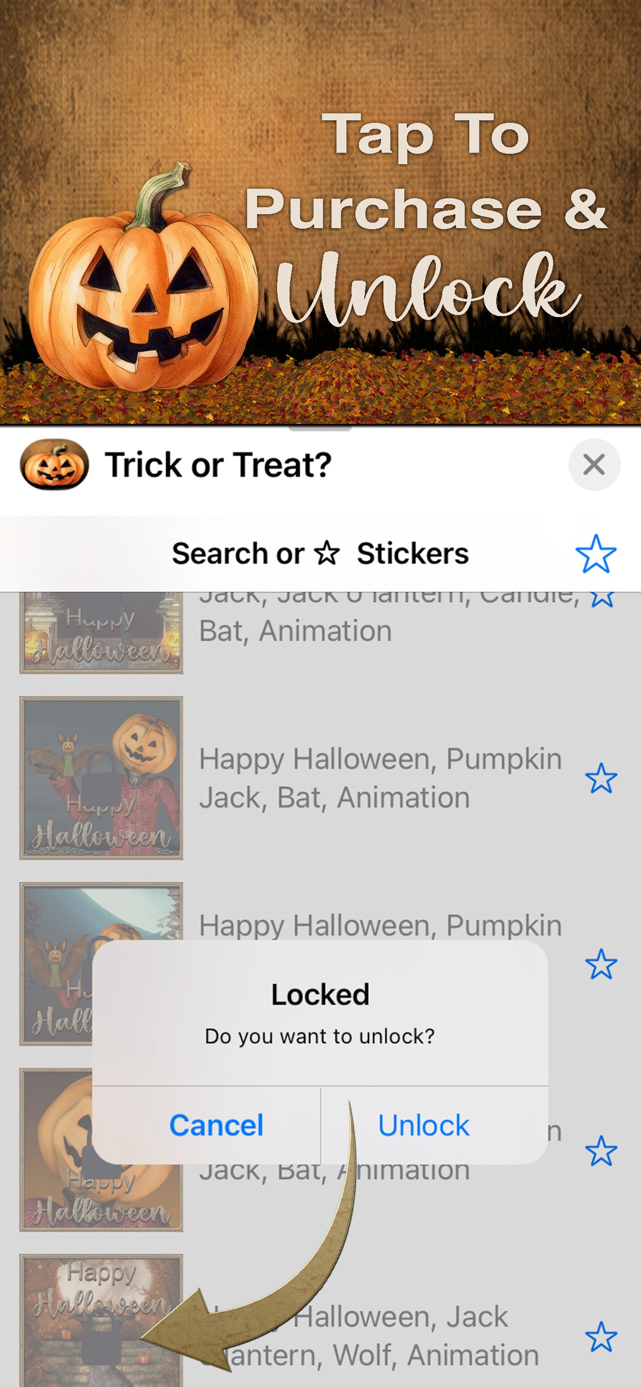 Trick or Treat? Stickers For iMessage - Download For FREE More Than Charms Digital