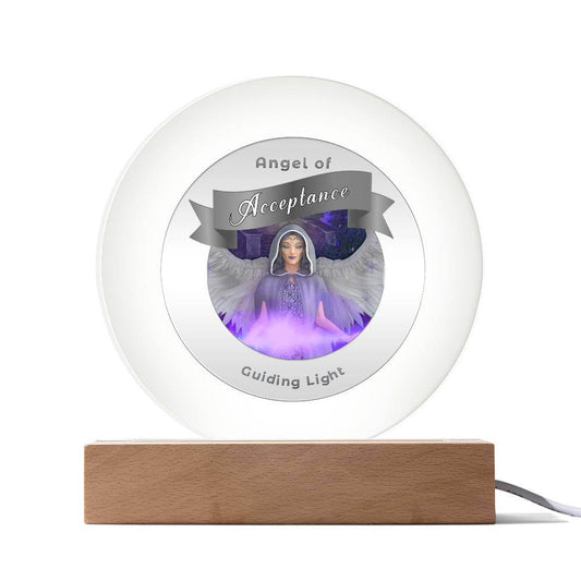 Radiant LED Light - Angel - Acceptance - This Radiant LED Night Light is more than just a decorative accent — it’s a glowing reflection of your journey, dreams, and intentions. Thoughtfully designed to inspire, it features powerful affirmations, sacred sy