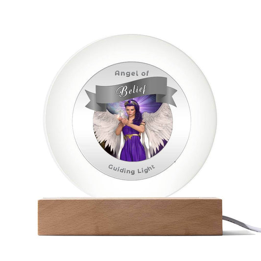 Radiant LED Light - Angel -- Belief - This Radiant LED Night Light is more than just a decorative accent — it’s a glowing reflection of your journey, dreams, and intentions. Thoughtfully designed to inspire, it features powerful affirmations, sacred symbo
