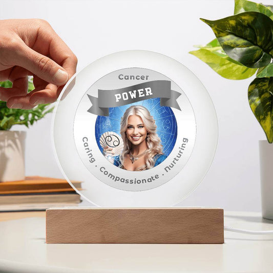 Radiant LED Light - Divine Feminine Cancer - This Radiant LED Night Light is more than just a decorative accent — it’s a glowing reflection of your journey, dreams, and intentions. Thoughtfully designed to inspire, it features powerful affirmations, sacre