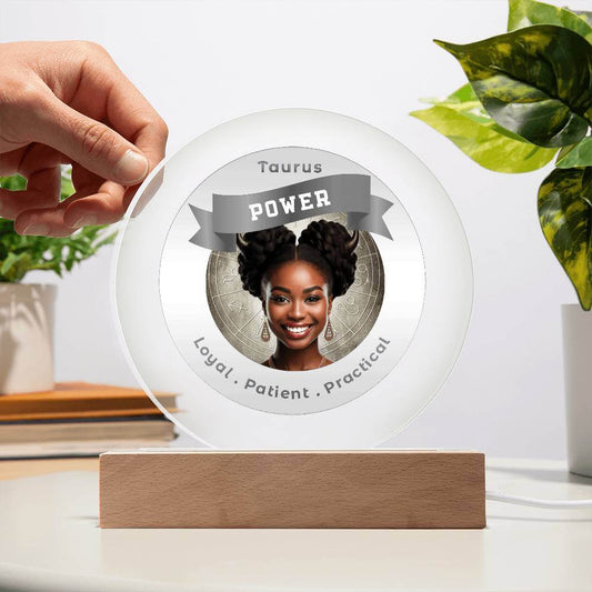 Radiant LED Light - Divine Feminine Taurus - This Radiant LED Night Light is more than just a decorative accent — it’s a glowing reflection of your journey, dreams, and intentions. Thoughtfully designed to inspire, it features powerful affirmations, sacre