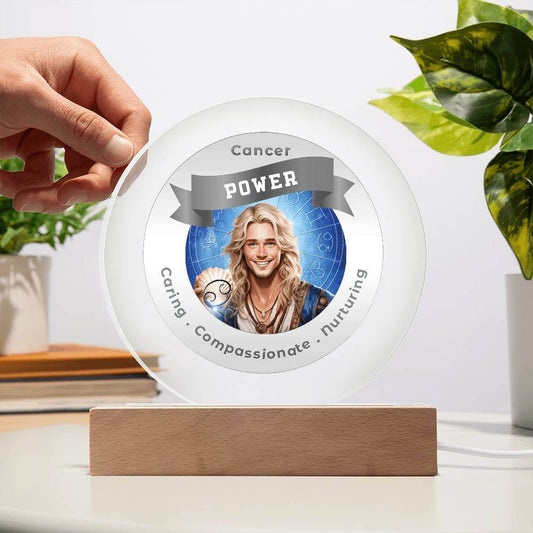 Radiant LED Light - Divine Masculine Cancer - This Radiant LED Night Light is more than just a decorative accent — it’s a glowing reflection of your journey, dreams, and intentions. Thoughtfully designed to inspire, it features powerful affirmations, sacr