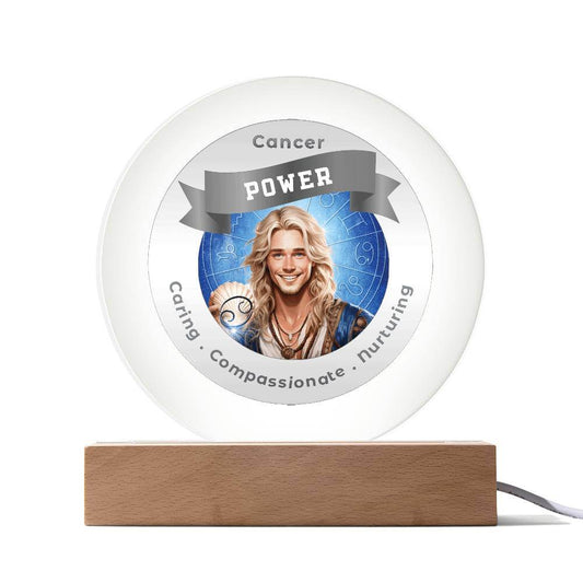 Radiant LED Light - Divine Masculine Cancer - This Radiant LED Night Light is more than just a decorative accent — it’s a glowing reflection of your journey, dreams, and intentions. Thoughtfully designed to inspire, it features powerful affirmations, sacr