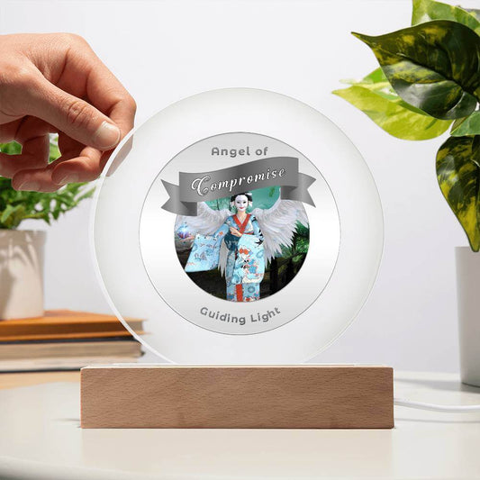 Radiant LED Light -Guardian Angel - Compromise - This Radiant LED Night Light is more than just a decorative accent — it’s a glowing reflection of your journey, dreams, and intentions. Thoughtfully designed to inspire, it features powerful affirmations, s