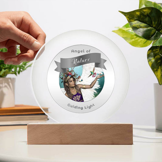 Radiant LED Light -Guardian Angel - Nature - This Radiant LED Night Light is more than just a decorative accent — it’s a glowing reflection of your journey, dreams, and intentions. Thoughtfully designed to inspire, it features powerful affirmations, sacre