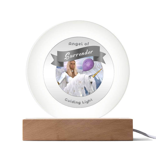 Radiant LED Light -Guardian Angel - Surrender - This Radiant LED Night Light is more than just a decorative accent — it’s a glowing reflection of your journey, dreams, and intentions. Thoughtfully designed to inspire, it features powerful affirmations, sa