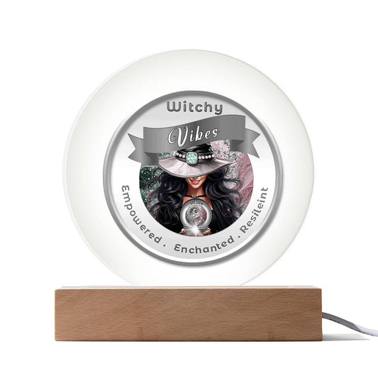 Radiant LED Light - Witchy Vibes - Black - This Radiant LED Night Light is more than just a decorative accent — it’s a glowing reflection of your journey, dreams, and intentions. Thoughtfully designed to inspire, it features powerful affirmations, sacred