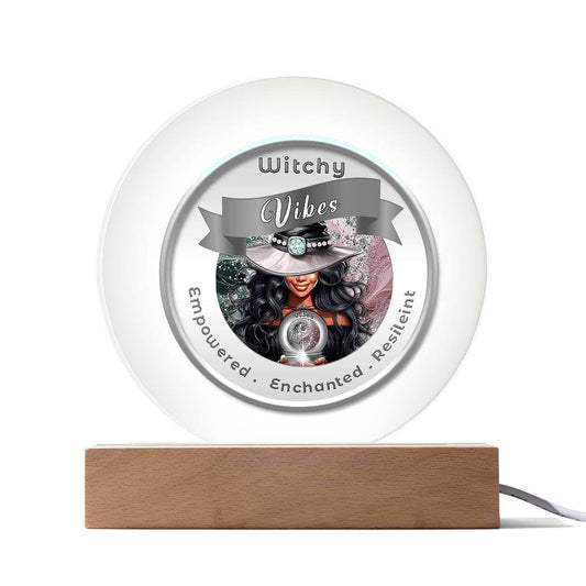 Radiant LED Light - Witchy Vibes - Dark - This Radiant LED Night Light is more than just a decorative accent — it’s a glowing reflection of your journey, dreams, and intentions. Thoughtfully designed to inspire, it features powerful affirmations, sacred s