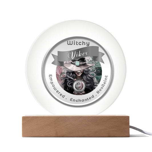 Radiant LED Light - Witchy Vibes - Grey - This Radiant LED Night Light is more than just a decorative accent — it’s a glowing reflection of your journey, dreams, and intentions. Thoughtfully designed to inspire, it features powerful affirmations, sacred s