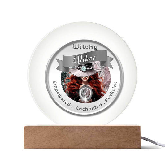 Radiant LED Light - Witchy Vibes - Red - This Radiant LED Night Light is more than just a decorative accent — it’s a glowing reflection of your journey, dreams, and intentions. Thoughtfully designed to inspire, it features powerful affirmations, sacred sy