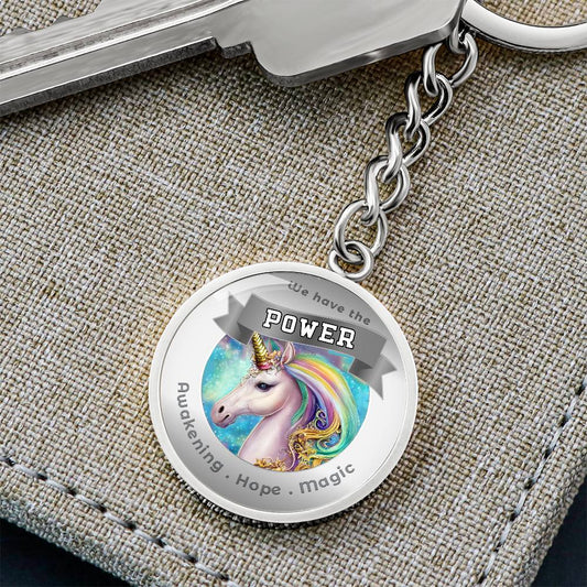 Unicorn Power Animal Charm Keychain ShineOn Fulfillment