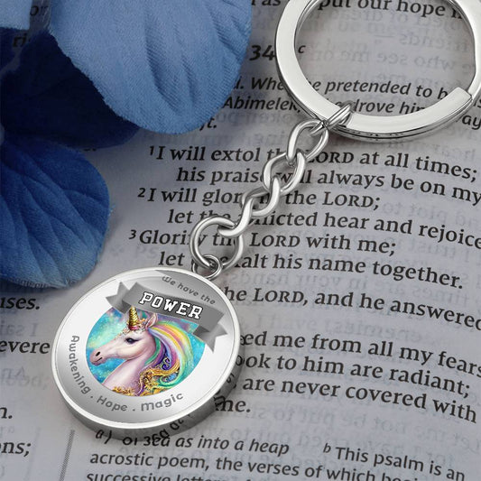 Unicorn Power Animal Charm Keychain ShineOn Fulfillment