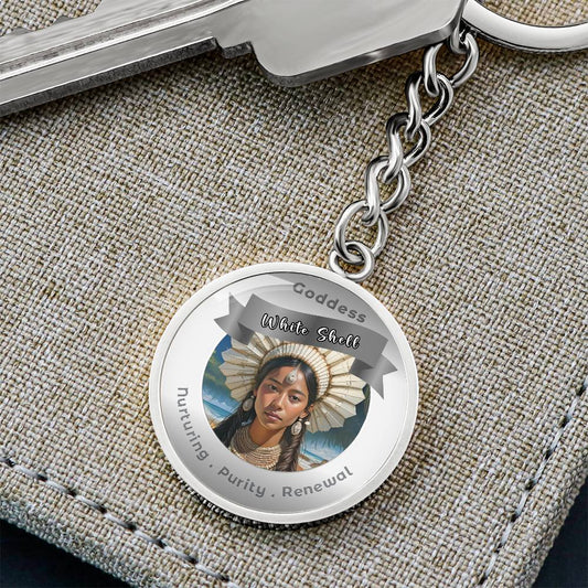 White Shell Woman - Charm Keychain For Nurturing Purity Renewal - This Luxury Charm Keychain is more than just a keyring — it’s an empowering expression of your dreams, intentions, and personal energy.Featuring an original design with meaningful affirmati