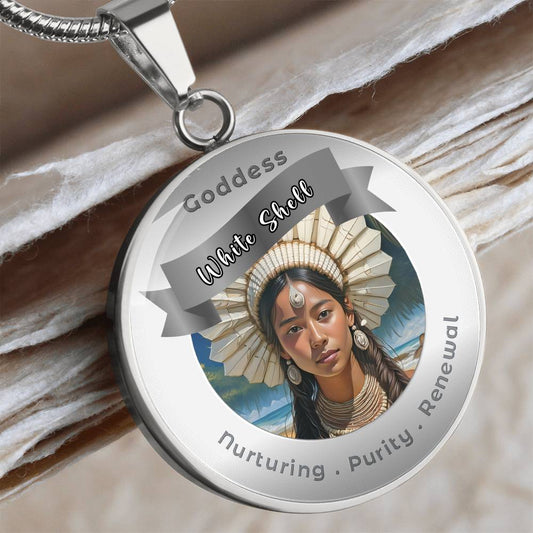 White Shell Woman- Charm Necklace ShineOn Fulfillment
