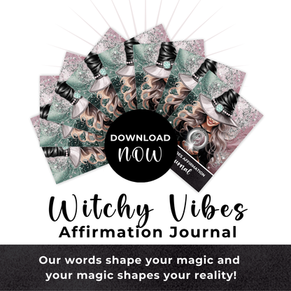 Witchy Vibes Charm Journal - Unlock the magic within and create a life filled with purpose, positivity, and power. 🌙✨ This enchanting journal is your sacred space to connect with your inner witch, embrace your creative energy, and manifest your desires.
