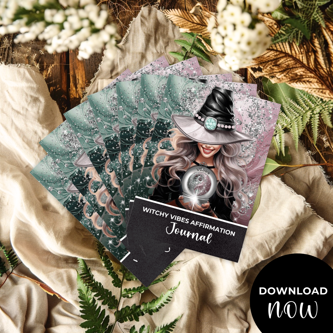 Witchy Vibes Charm Journal - Unlock the magic within and create a life filled with purpose, positivity, and power. 🌙✨ This enchanting journal is your sacred space to connect with your inner witch, embrace your creative energy, and manifest your desires.