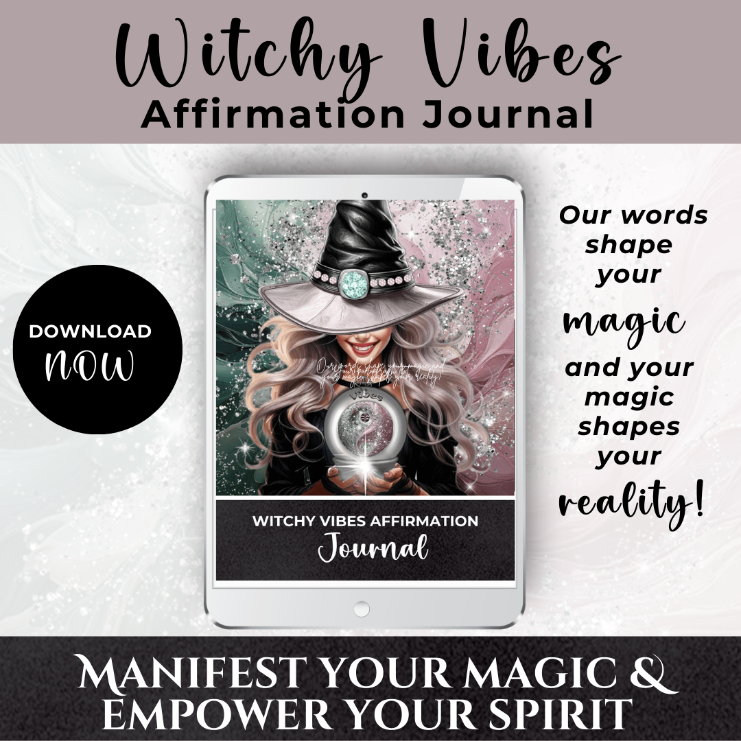 Witchy Vibes Charm Journal - Unlock the magic within and create a life filled with purpose, positivity, and power. 🌙✨ This enchanting journal is your sacred space to connect with your inner witch, embrace your creative energy, and manifest your desires.