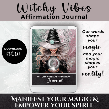 Witchy Vibes Charm Journal - Unlock the magic within and create a life filled with purpose, positivity, and power. 🌙✨ This enchanting journal is your sacred space to connect with your inner witch, embrace your creative energy, and manifest your desires.