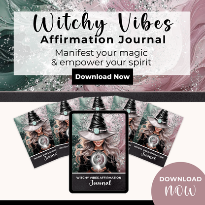 Witchy Vibes Charm Journal - Unlock the magic within and create a life filled with purpose, positivity, and power. 🌙✨ This enchanting journal is your sacred space to connect with your inner witch, embrace your creative energy, and manifest your desires.