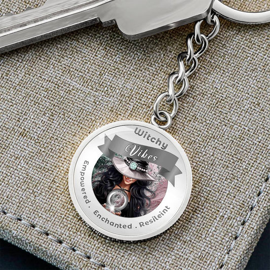 Witchy Vibes - Black - Charm Keychain - This Luxury Charm Keychain is more than just a keyring — it’s an empowering expression of your dreams, intentions, and personal energy.Featuring an original design with meaningful affirmations, symbols, or imagery,