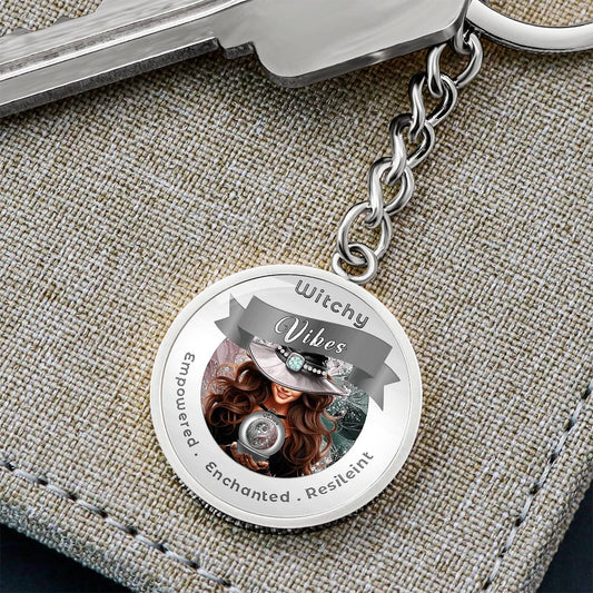 Witchy Vibes - Brown - Charm Keychain ShineOn Fulfillment