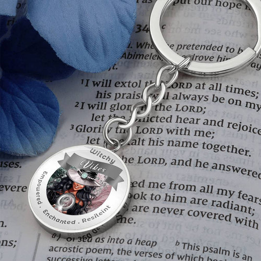 Witchy Vibes - Dark - Charm Keychain - This Luxury Charm Keychain is more than just a keyring — it’s an empowering expression of your dreams, intentions, and personal energy.Featuring an original design with meaningful affirmations, symbols, or imagery, e