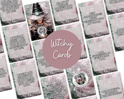 Witchy Vibes Printable Charm Cards - Unleash the magic of the Universe with Witchy Vibes Affirmation Cards! Each card is crafted to infuse your practice with enchanting energies and powerful affirmations. Perfect for invoking strength, transformation, and