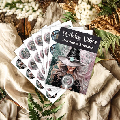Witchy Vibes Printable Stickers - Printable Stickers: Add Sparkle to Your World! Bring enchantment to your creative projects with Witchy Vibes Printable Stickers! Straight from the Universe, this mystical collection is here to transform your world into a
