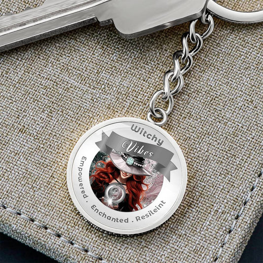 Witchy Vibes - Red - Charm Keychain - This Luxury Charm Keychain is more than just a keyring — it’s an empowering expression of your dreams, intentions, and personal energy.Featuring an original design with meaningful affirmations, symbols, or imagery, ea