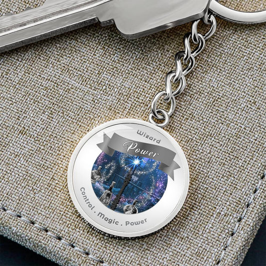 Wizard - RPG Fantasy Charm Keychain ShineOn Fulfillment