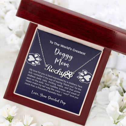 World's Greatest Doggy Mom - More Than Charms - Name Paw NecklaceMore Than Charms