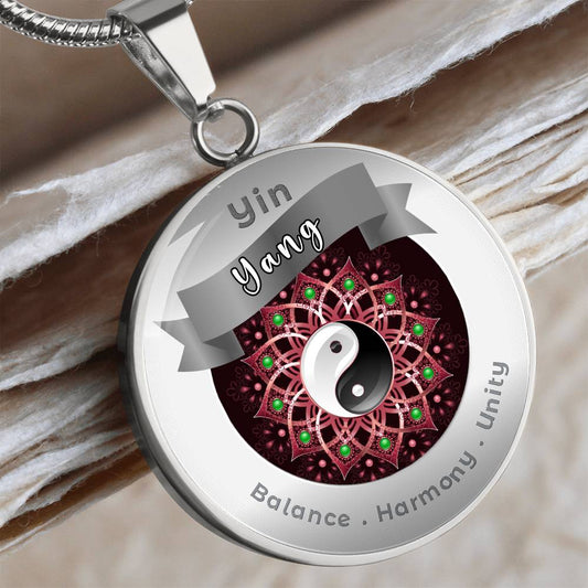 Yin Yang- Balance Harmony Unity - Charm Necklace ShineOn Fulfillment