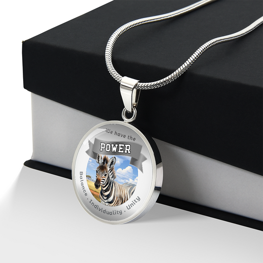 Zebra - Power Animal Charm Necklace - Balance Individuality Unity ShineOn Fulfillment