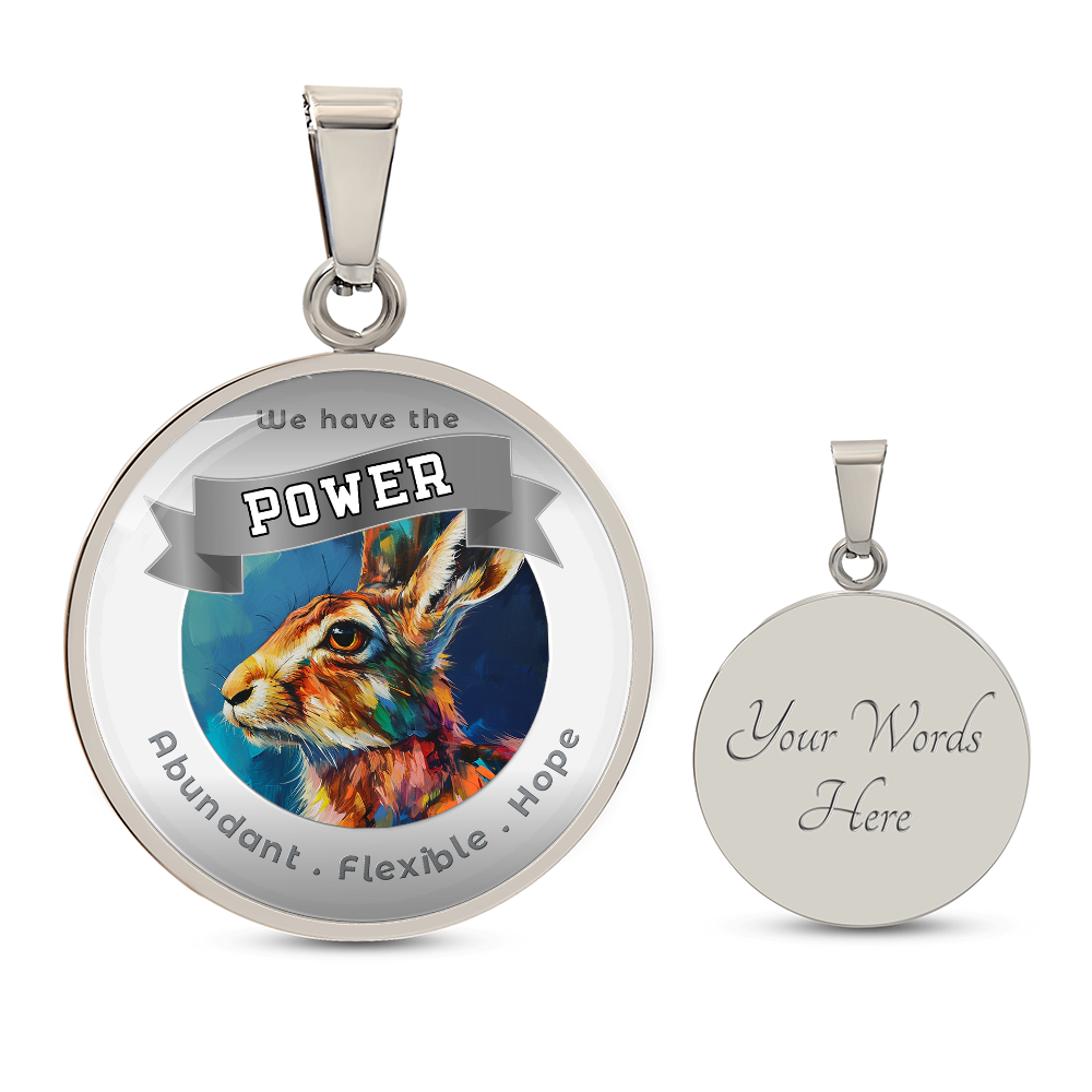 Rabbit - Power Animal Affirmation Necklace - Abundant Flexible Hope - More Than CharmsMore Than Charms