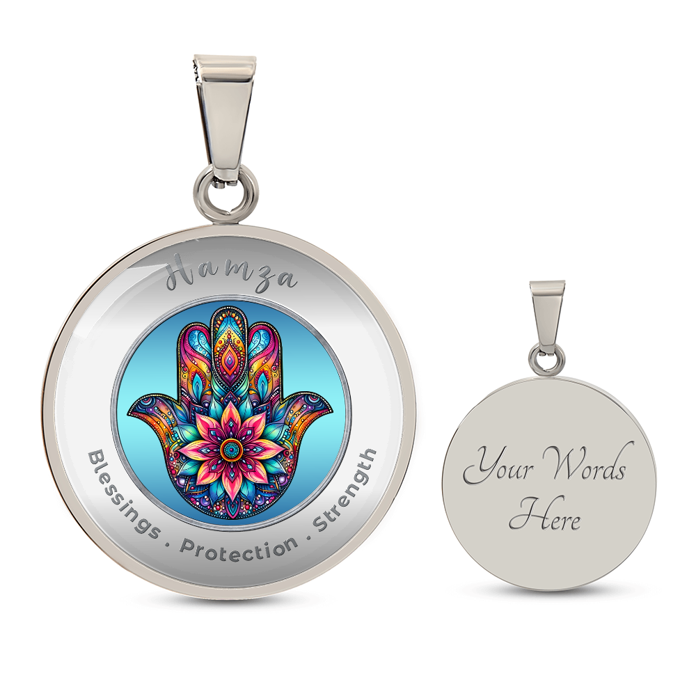 Hamsa - Protection Strength Blessings. - Affirmation Necklace - More Than CharmsMore Than Charms