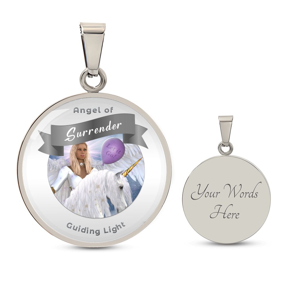 Surrender - Guardian Angel Affirmation Necklace - More Than CharmsMore Than Charms