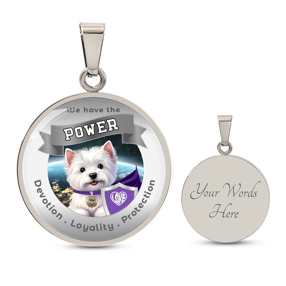 West Highland Terrier - Super Hero - Westie Dog Power Animal Affirmation Necklace - More Than CharmsMore Than Charms