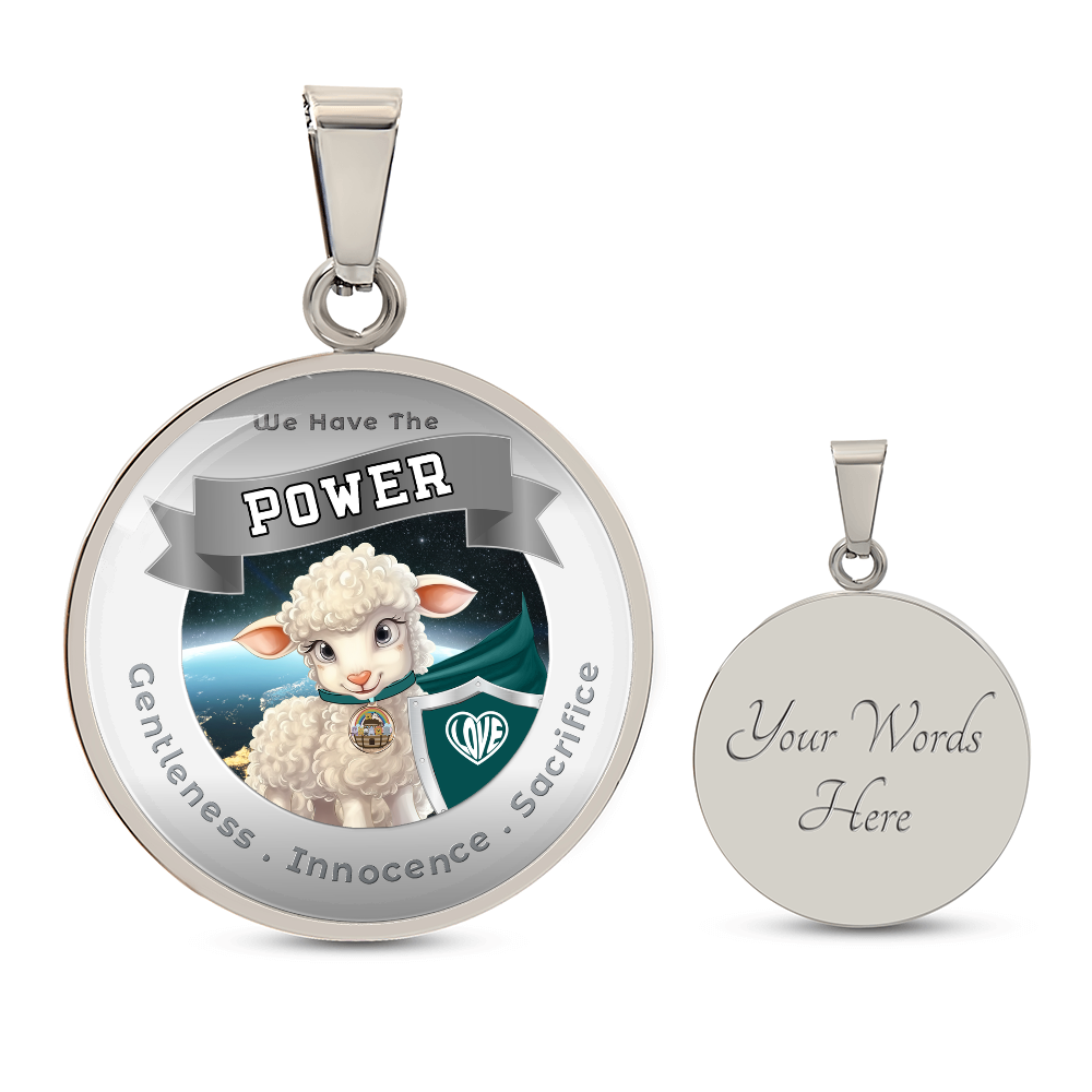 Lamb - Power Animal Affirmation Necklace - Gentleness Innocence Sacrifice - More Than CharmsMore Than Charms