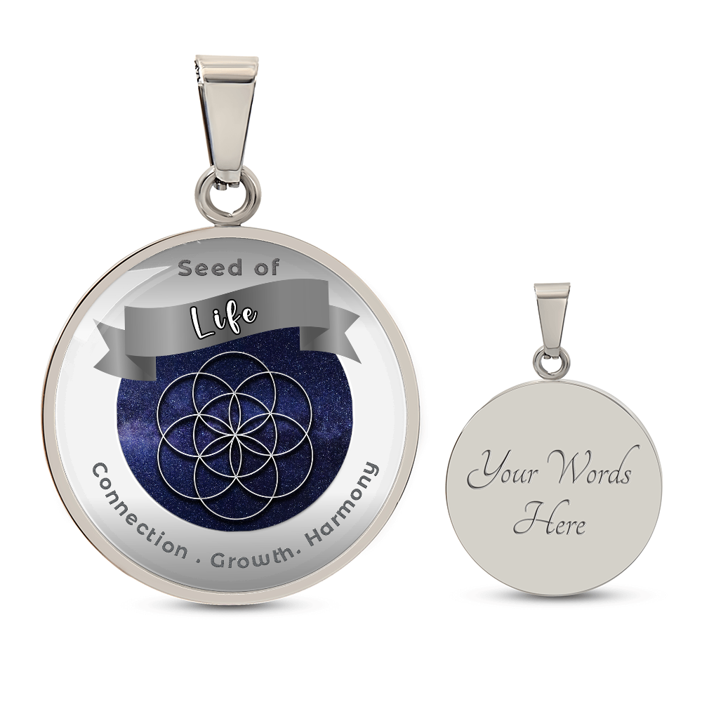 Seed of Life - Creation Unity Transformation - Affirmation Necklace - More Than CharmsMore Than Charms