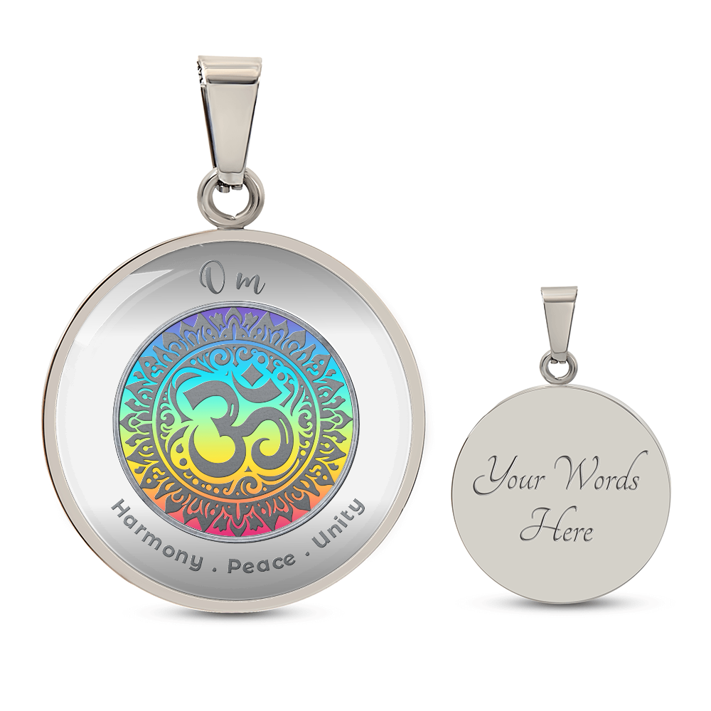 Om - Harmony Peace Unity - Affirmation Necklace - More Than CharmsMore Than Charms