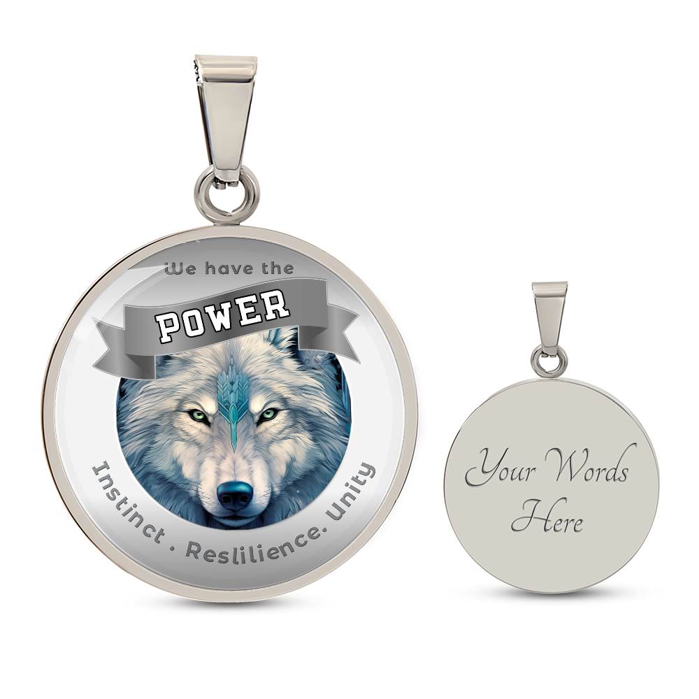 Wolf - Power Animal Affirmation Necklace - Instinct Residence Unity - More Than CharmsMore Than Charms