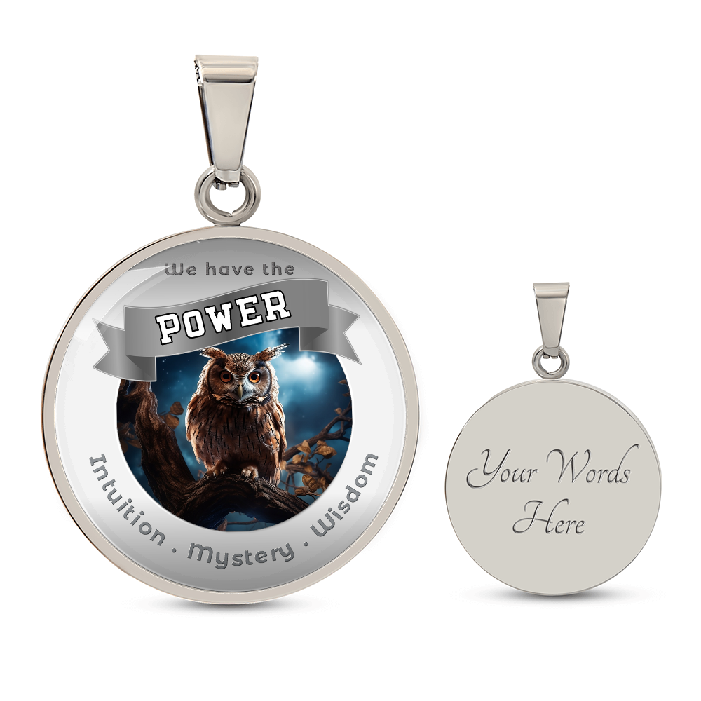 Owl - Power Animal Affirmation Necklace - Intuition Mystery Wisdom- More Than CharmsMore Than Charms