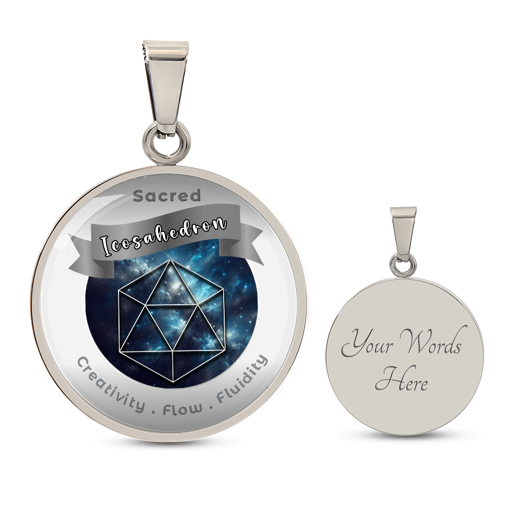 Icosahedron - Fluidity Healing Intuition - Affirmation Necklace - More Than CharmsMore Than Charms