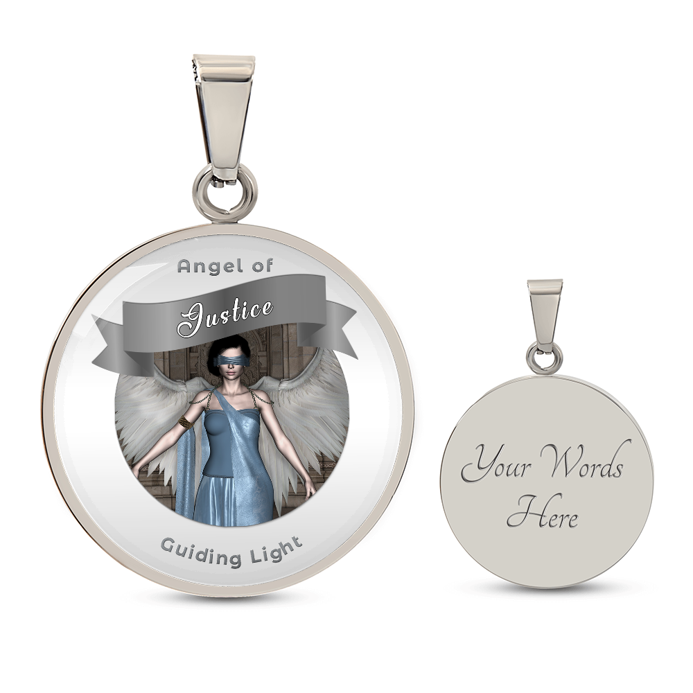 Justice - Guardian Angel Affirmation Necklace - More Than CharmsMore Than Charms