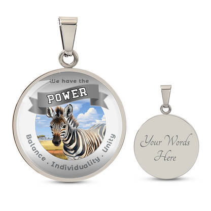 Zebra - Power Animal Affirmation Necklace - Balance Individuality Unity - More Than CharmsMore Than Charms