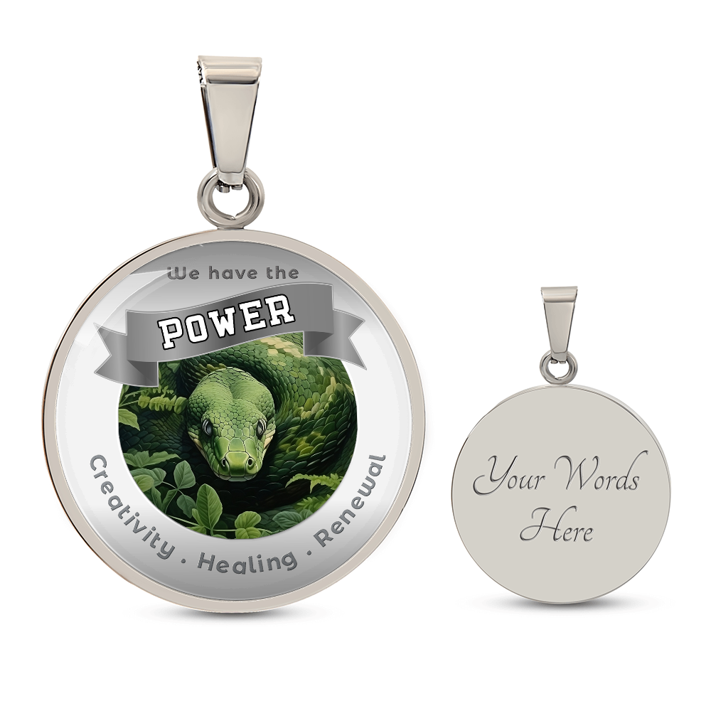 Snake - Power Animal Affirmation Necklace - Creativity Healing Renewal - More Than CharmsMore Than Charms