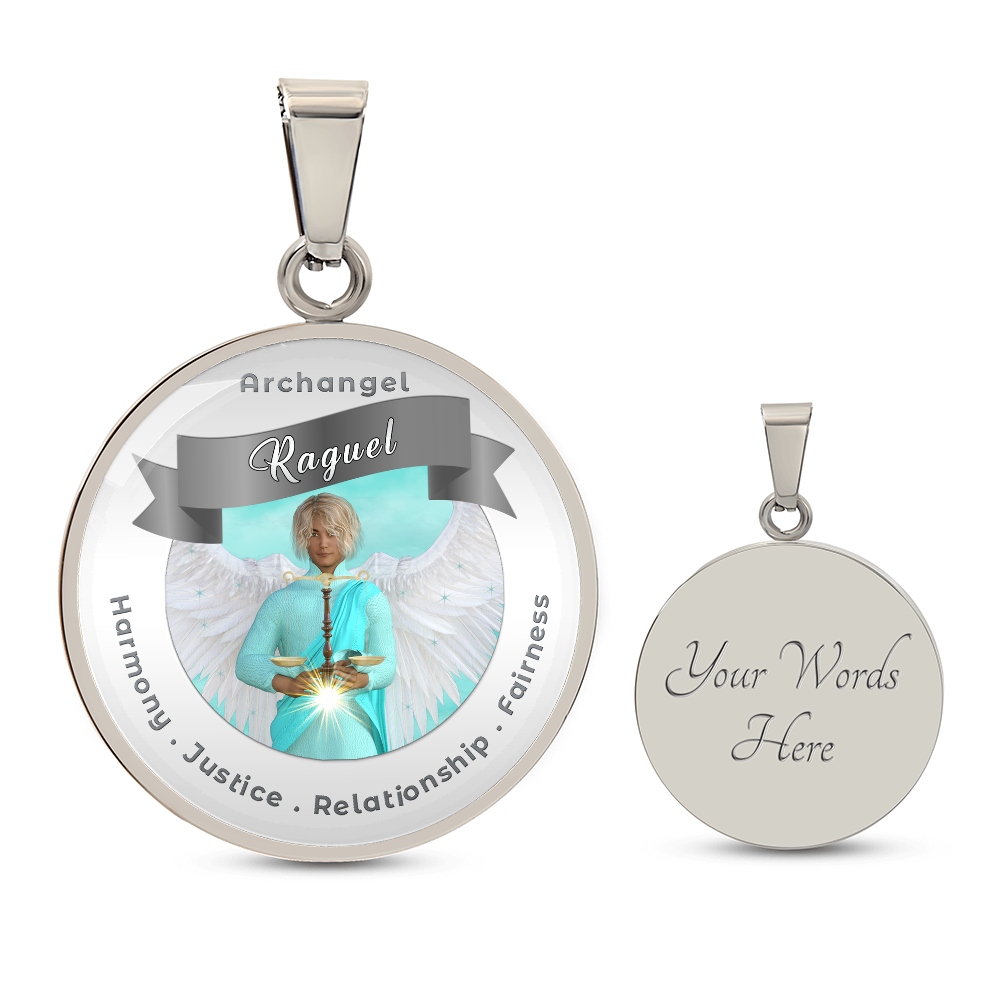 Archangel Raguel - Affirmation Necklace For Fairness, Harmony, Justice & Relationships - More Than CharmsMore Than Charms
