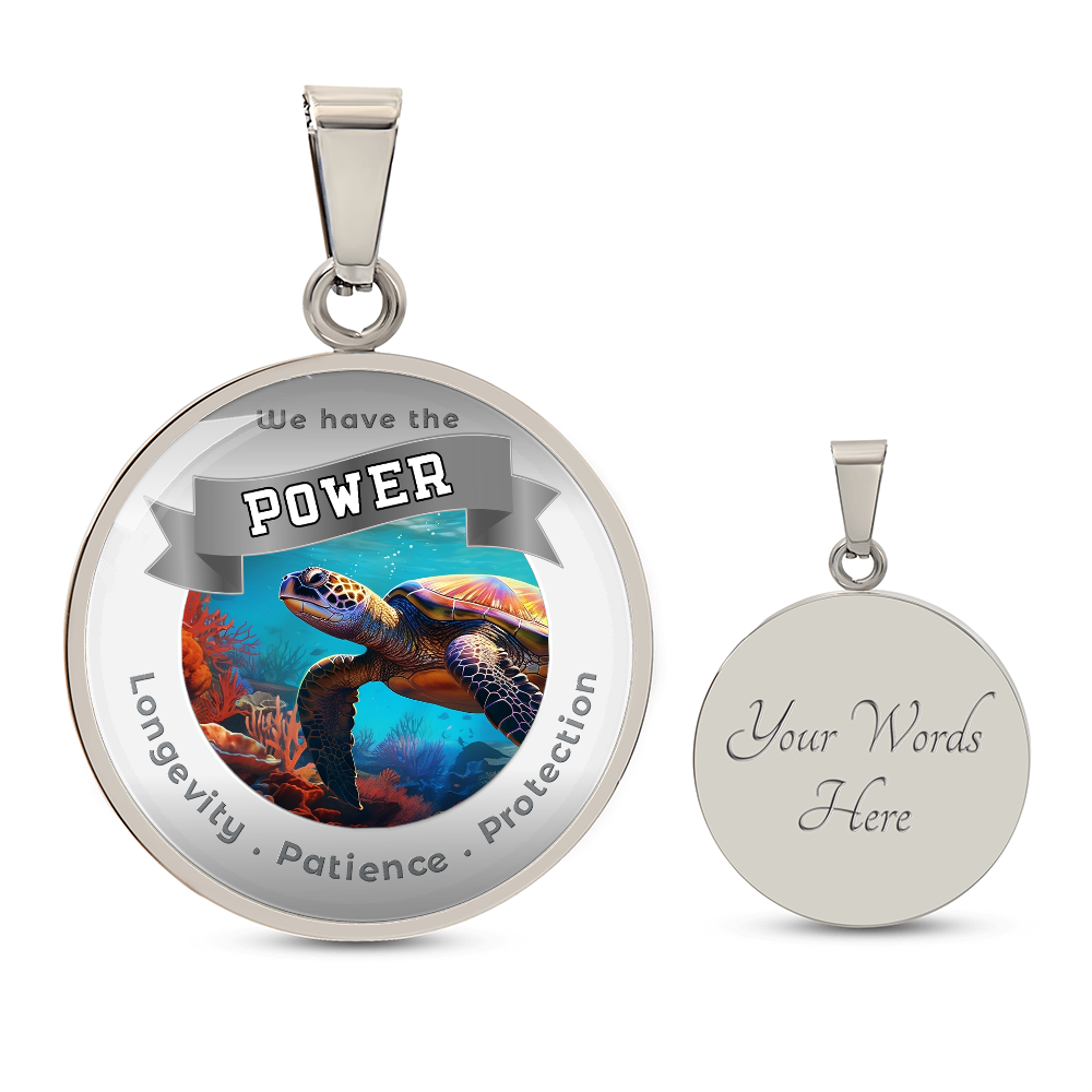 Turtle - Power Animal Affirmation Necklace - Longevity Patience Protection- More Than CharmsMore Than Charms