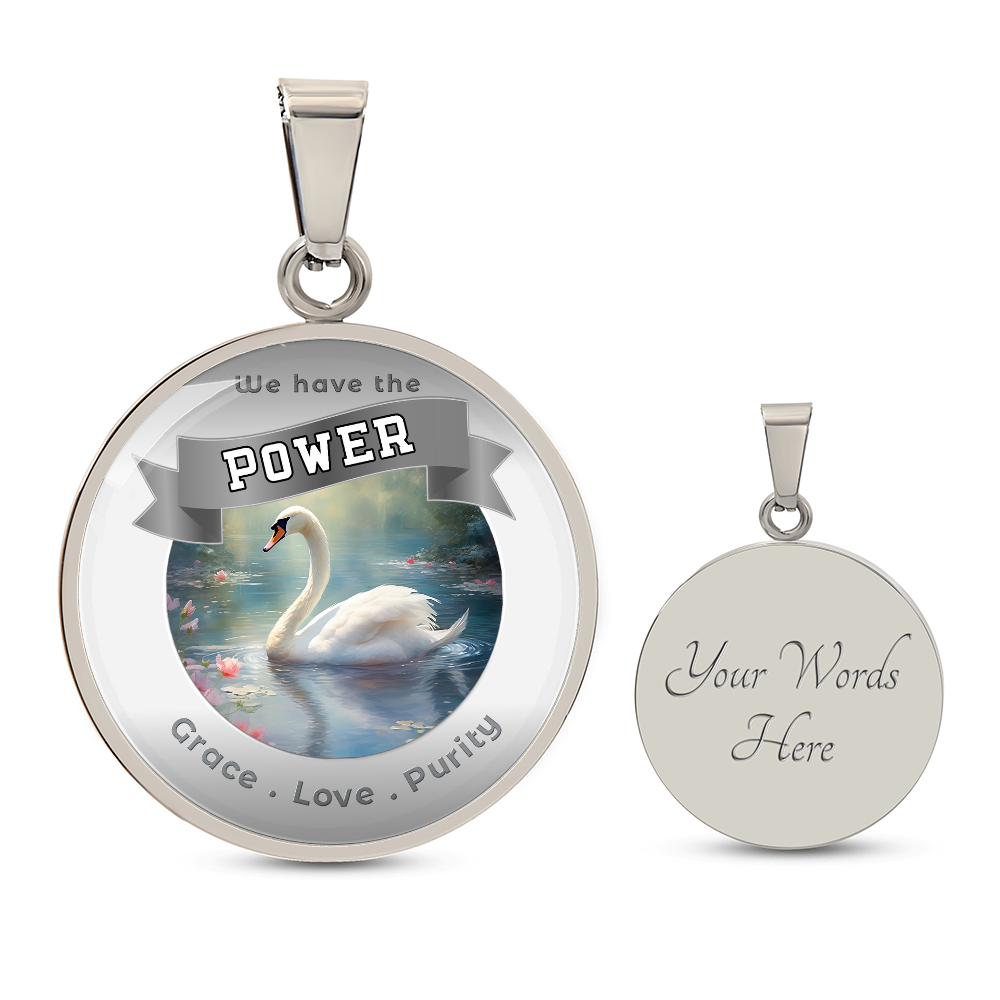 Swan - Power Animal Affirmation Necklace - Grace Love Purity - More Than CharmsMore Than Charms