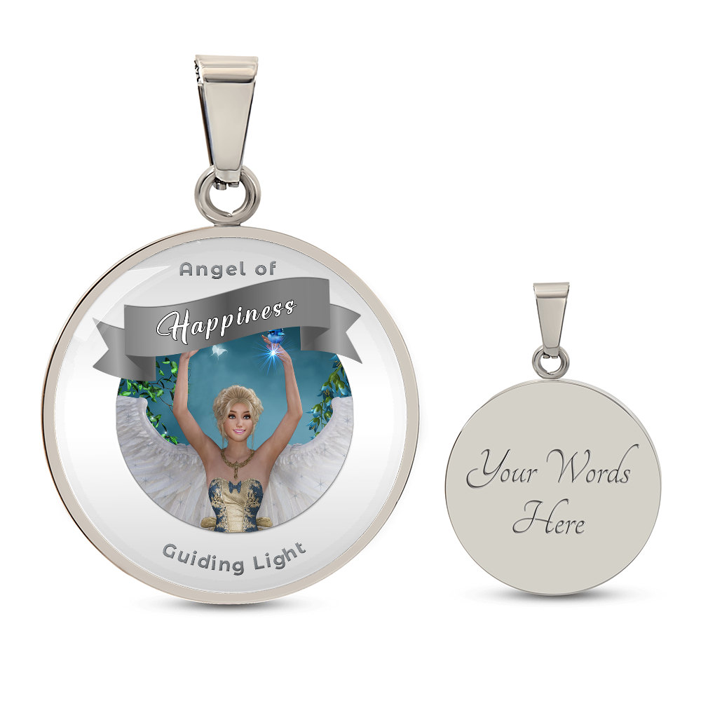 Happiness - Guardian Angel Affirmation Necklace - More Than CharmsMore Than Charms